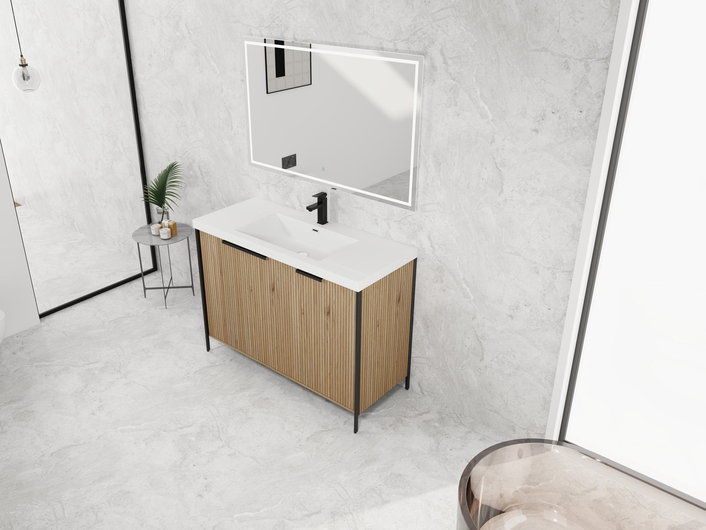 48" Freestanding Bathroom Vanity with Resin Sink