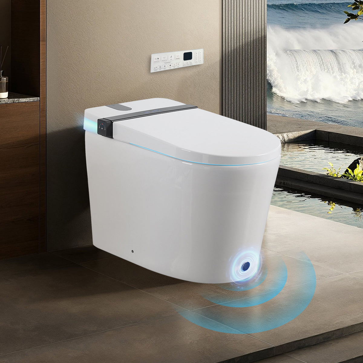Smart Toilet with Built-in Bidet Seat