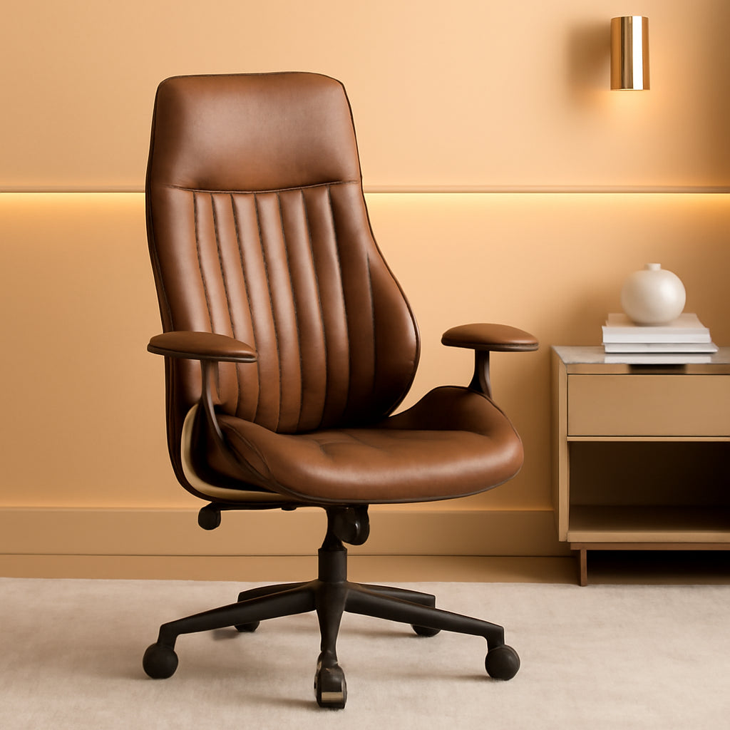 Ergonomic Office Chair High Back Dark Coffee Executive