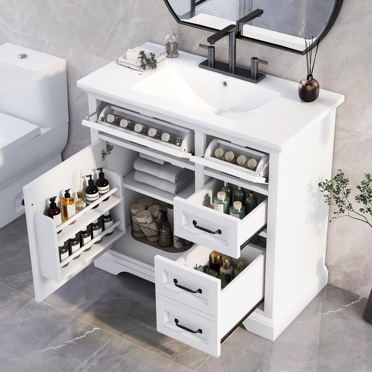 36" Bathroom Vanity with Sink
