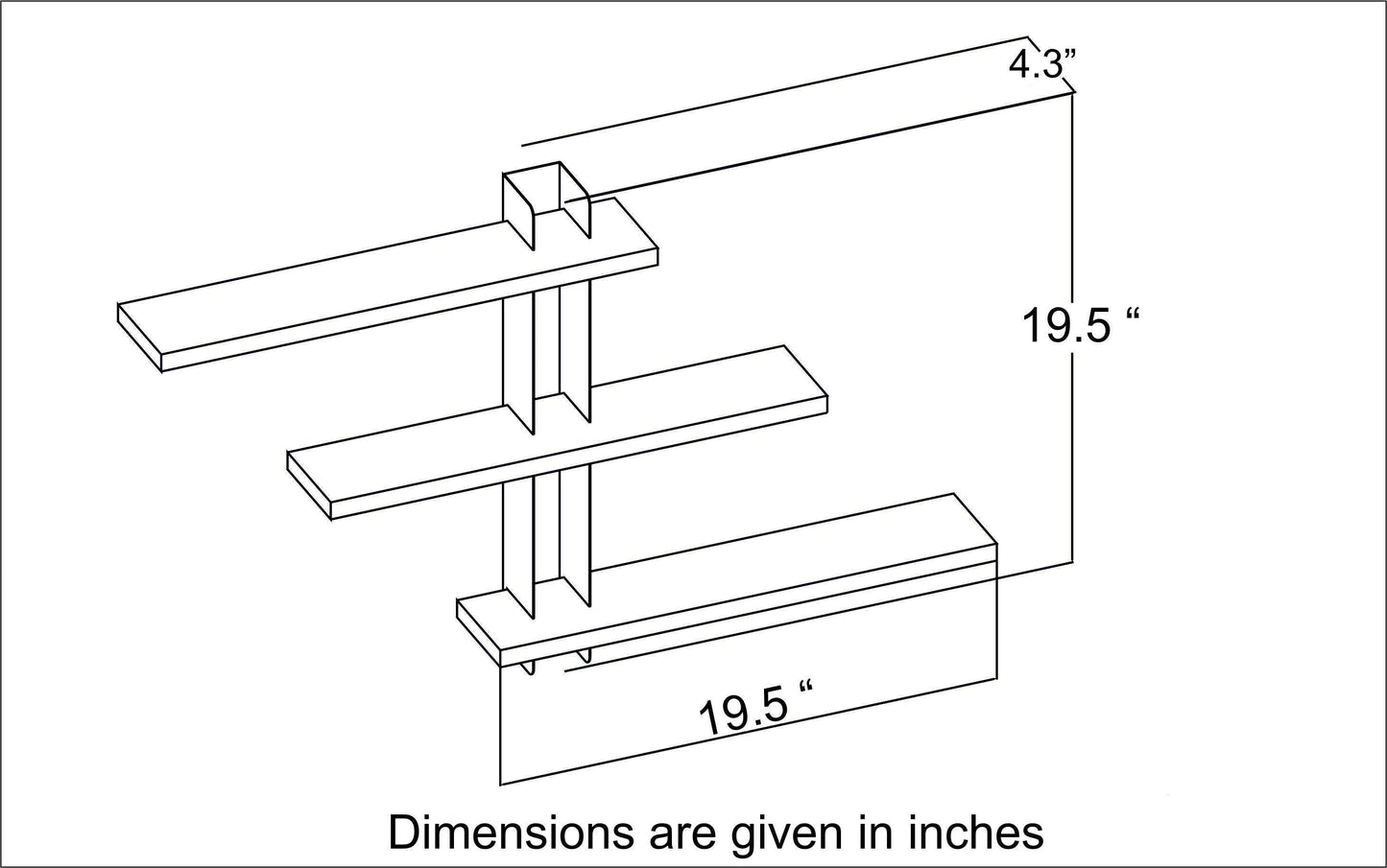 Mita 19'' Adjustable Metal Manufactured Wood Wall Shelf