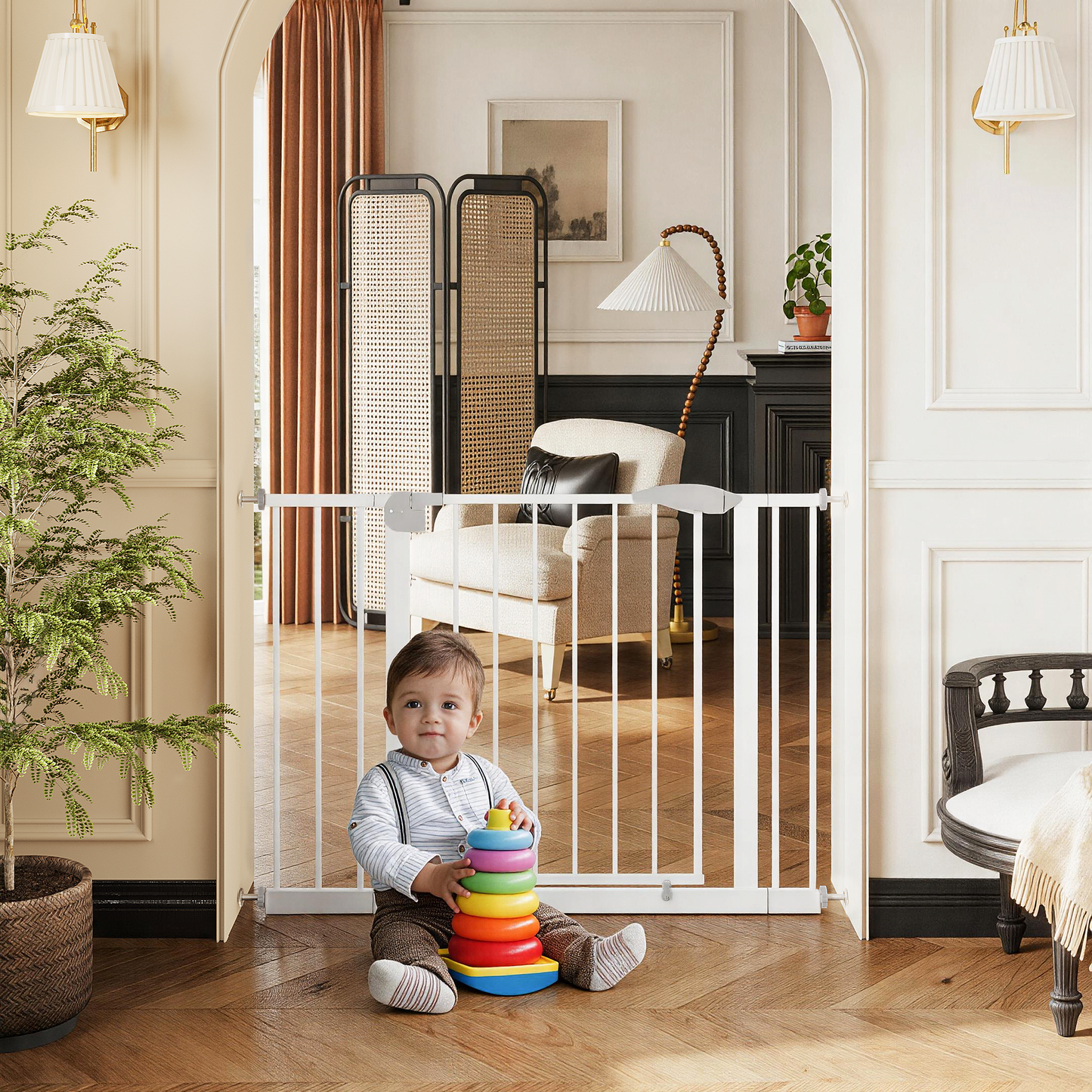 29.5-44.1" Wide Baby Gate for Stairs and Doorways