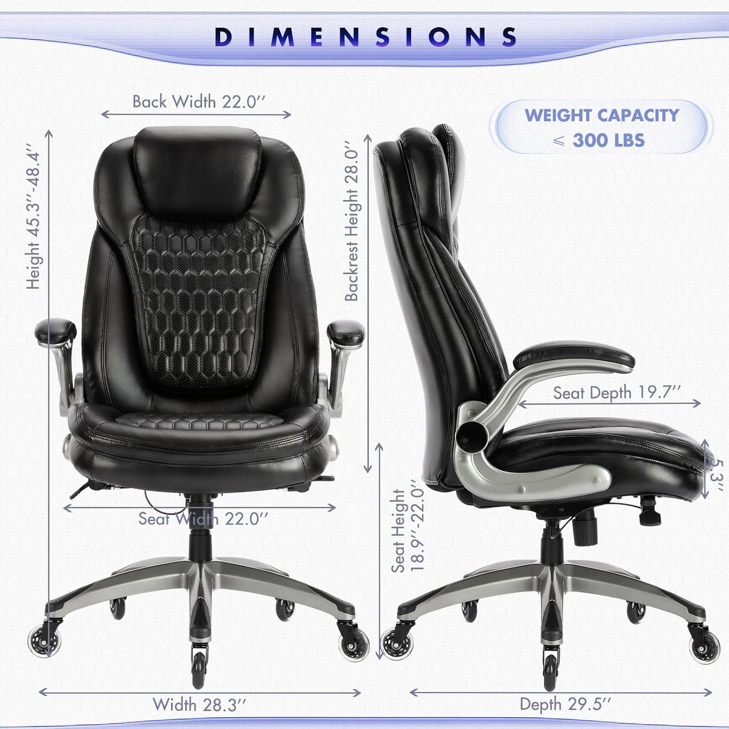 Ergonomic High Back Leather Office Chair For Home Use