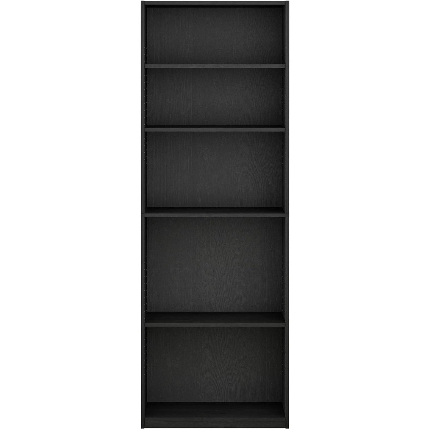 Jaya Simply Home 5 Shelf Bookcase 5 Tier Black With Adjustable Shelves