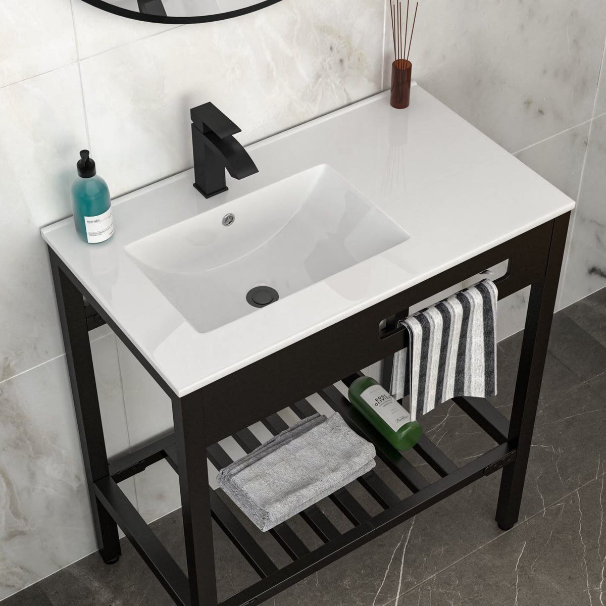 32" x 18.5" Bathroom Ceramic Console Sink