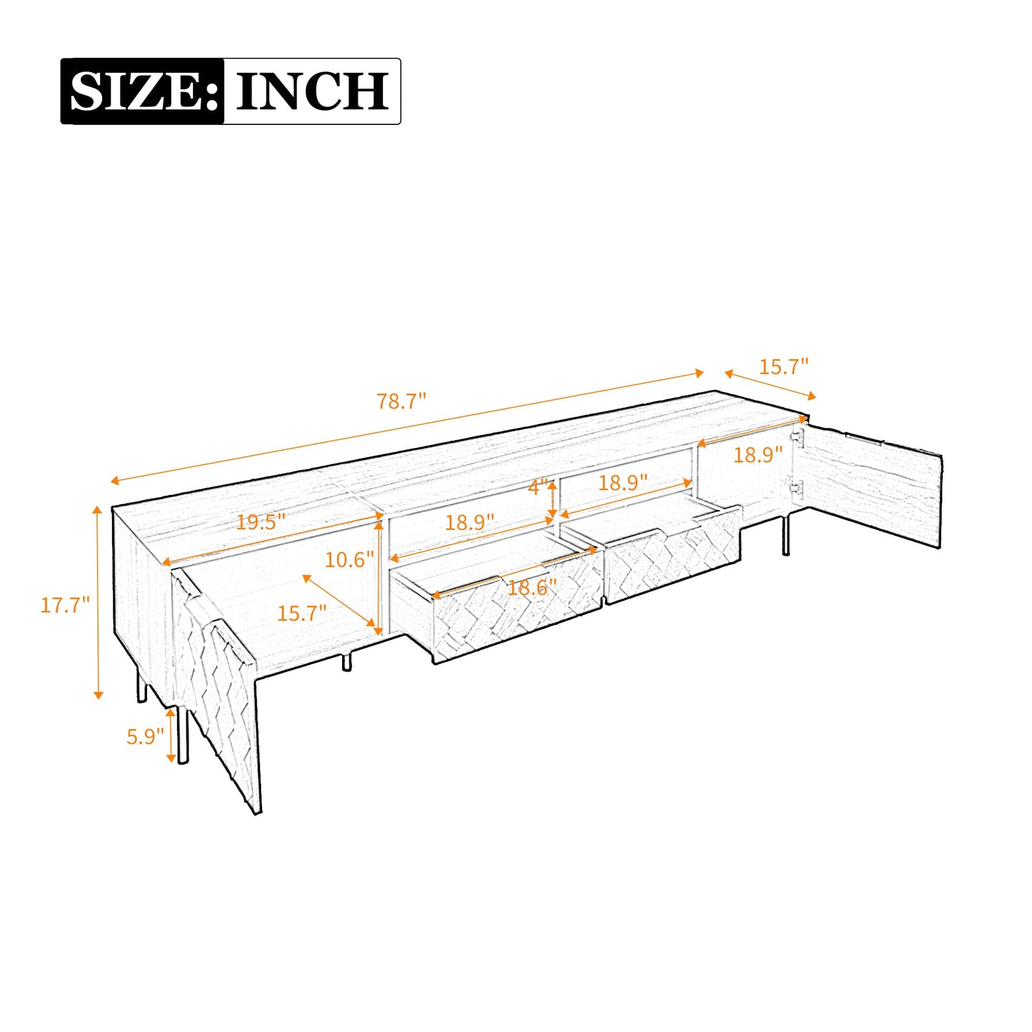 78 Inch Modern TV Stand for TVs Up to 85"