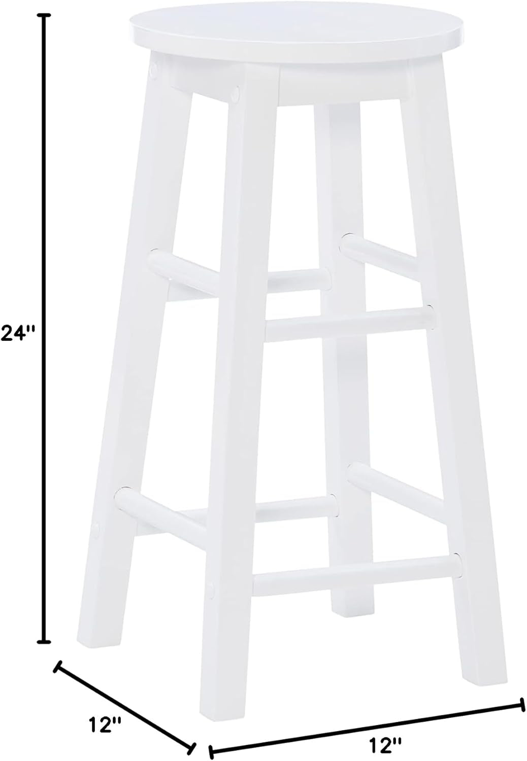 Zeke White 24 Inch Counter Stool Modern Kitchen Seating