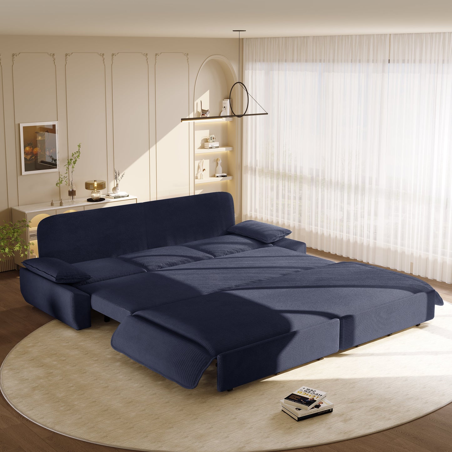 94.5" King Size 3-in-1 Convertible Sleeper Sofa Bed