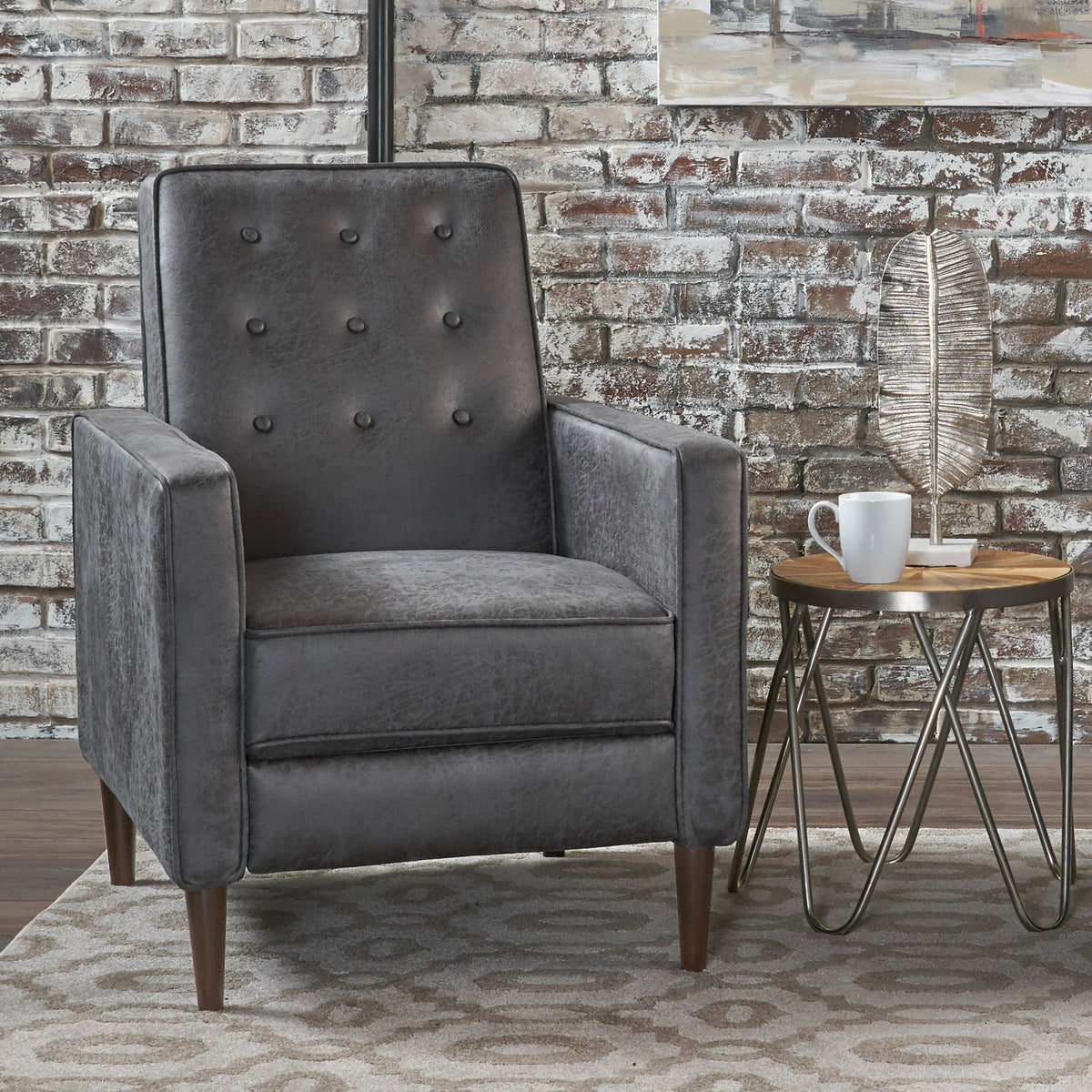 Mid-Century Modern Fabric Recliner Chair