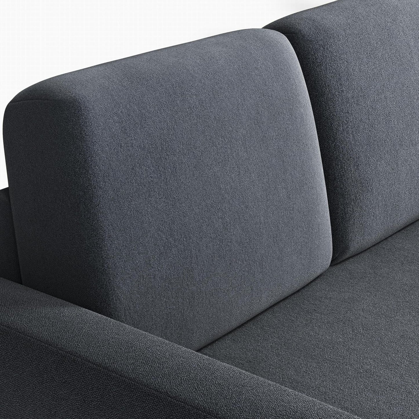 Dark Gray Sectional Sofa With Chaise And USB Charging