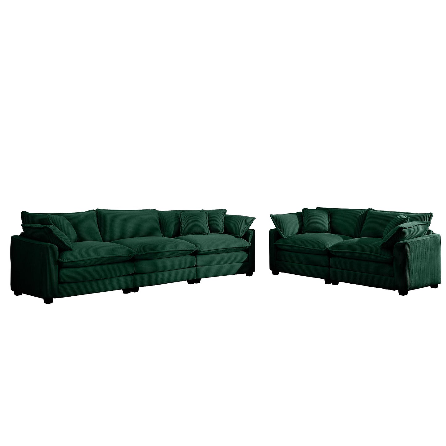Modern Fabric Living Room Sofa Two Piece Set