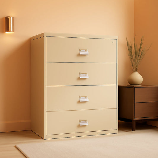 Lateral 4 Drawer Fire Safe File Cabinet With Key Lock 1 Hour Fire Rated