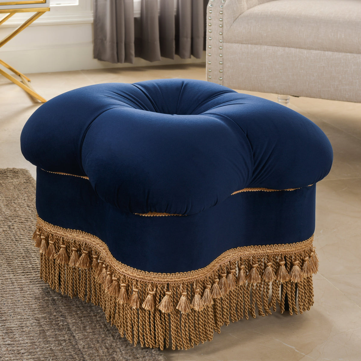 Ellen Upholstered Clover Ottoman