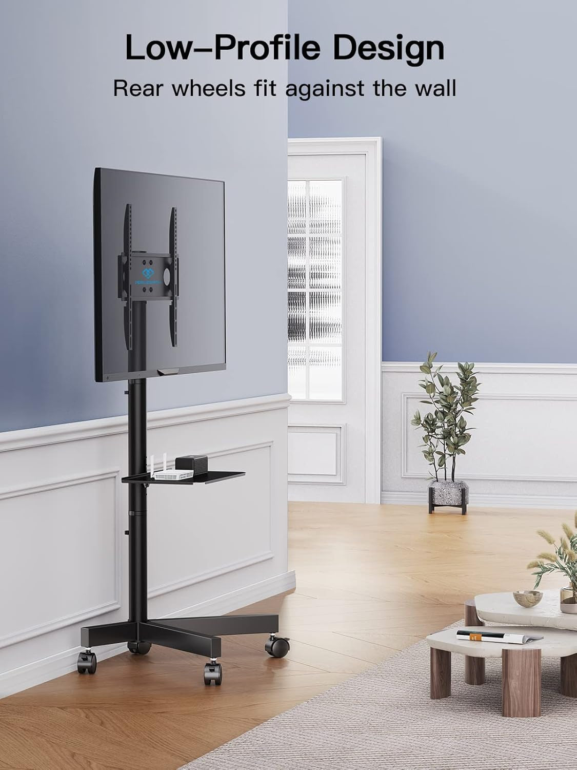 Mobile TV Cart on Wheels for 23 to 60 Inch TVs Height Tray