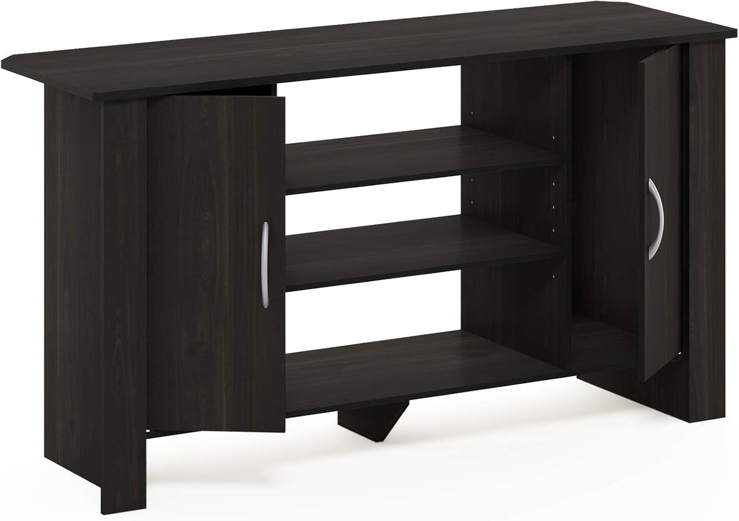 Econ Espresso TV Stand With Concealed Storage And Shelves