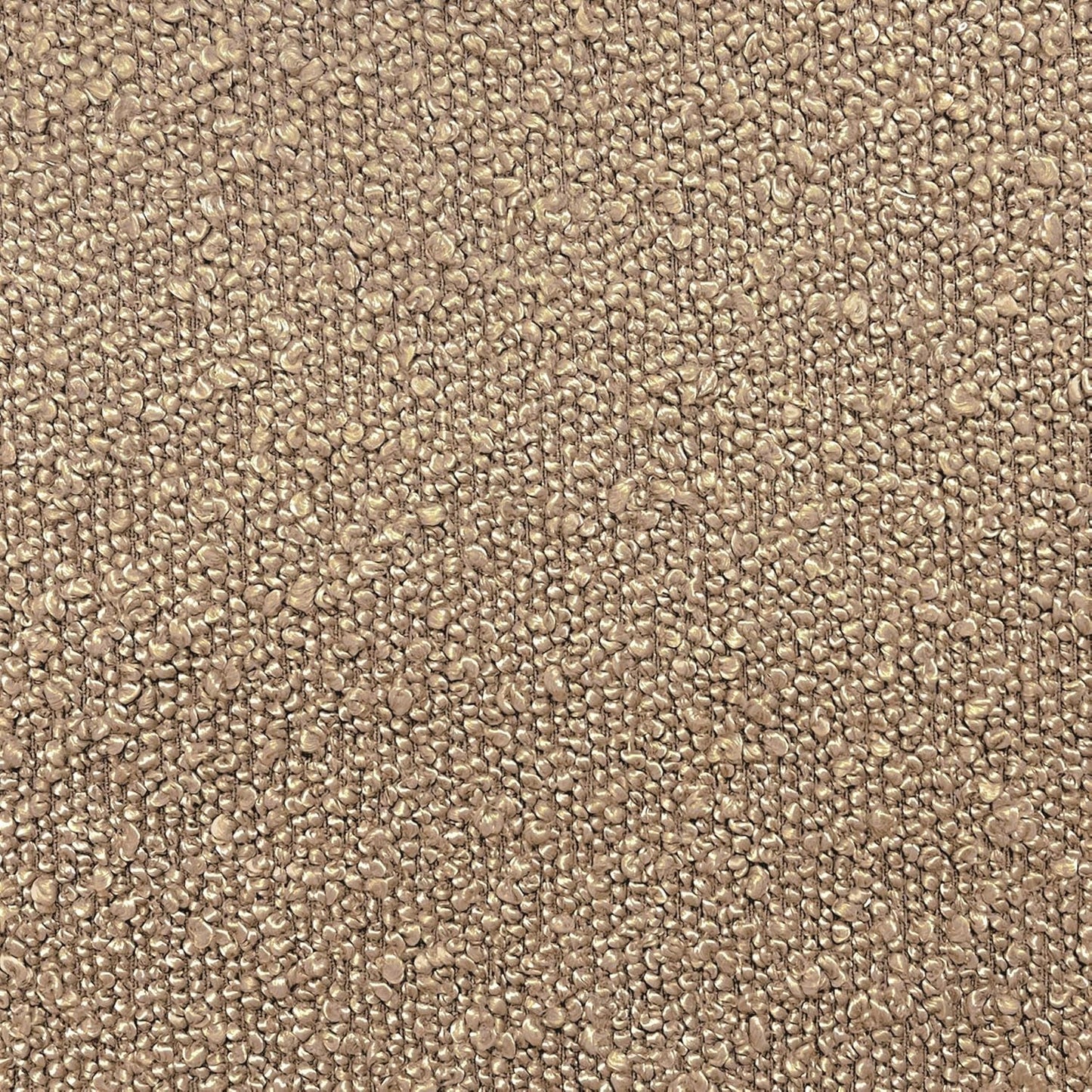 Luna Modern Round Ottoman in Brown Boucle, 22 Inches