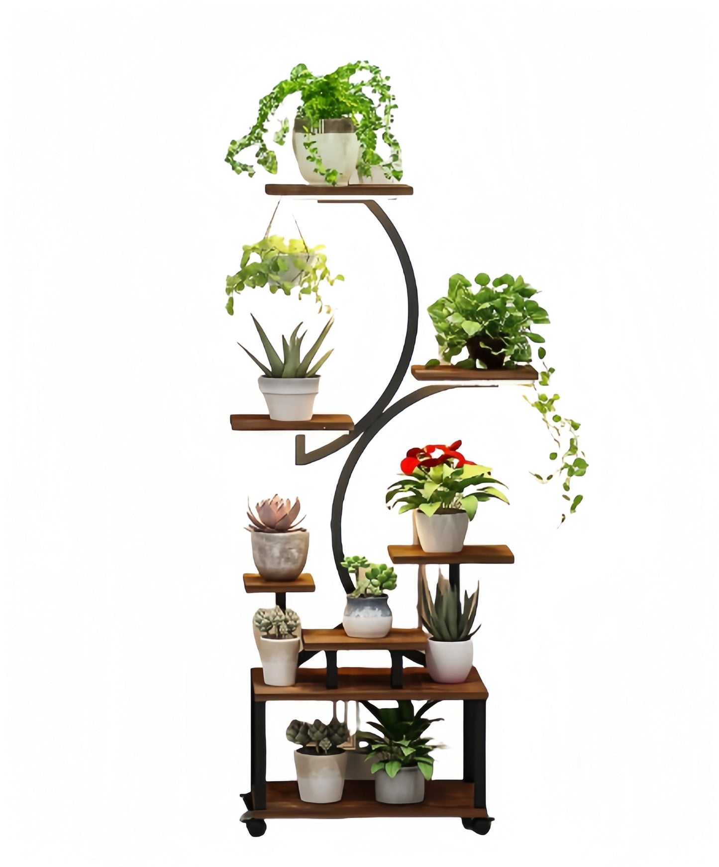 8 Tiered Indoor Plant Stand with Grow Lights