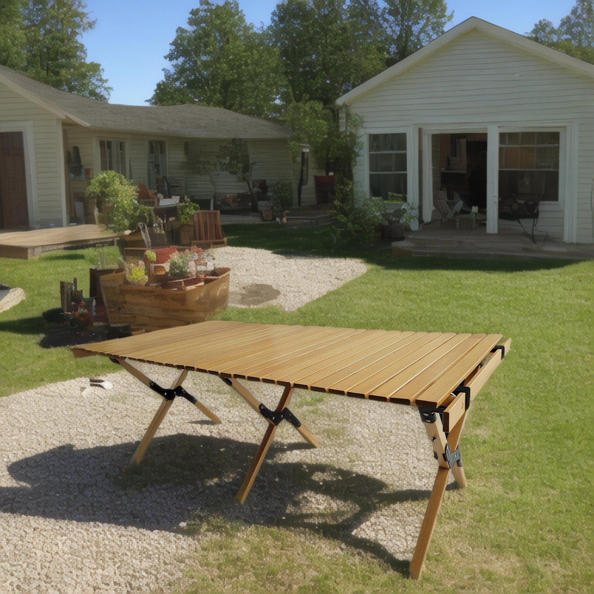 Multi-Function Wooden Foldable Portable Patio Dining Table