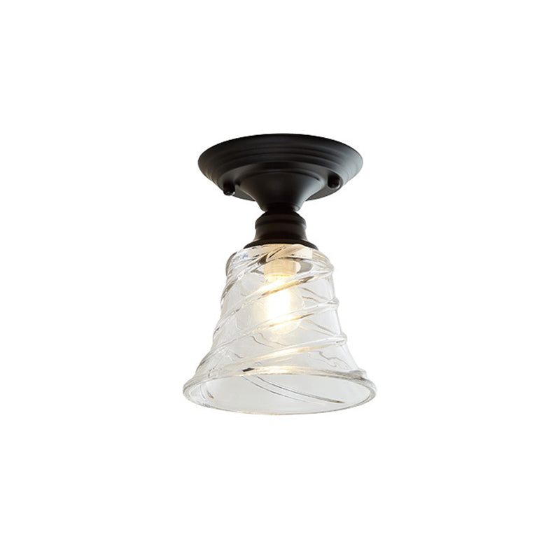 Ximena Industrial Wavy Glass Semi-Flush Mount Light