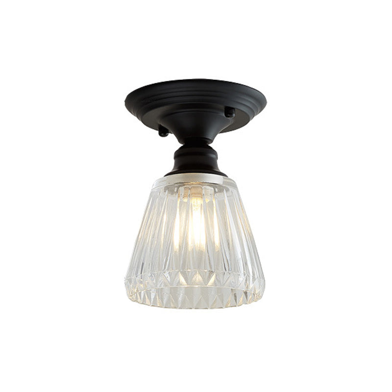 Ximena Industrial Wavy Glass Semi-Flush Mount Light