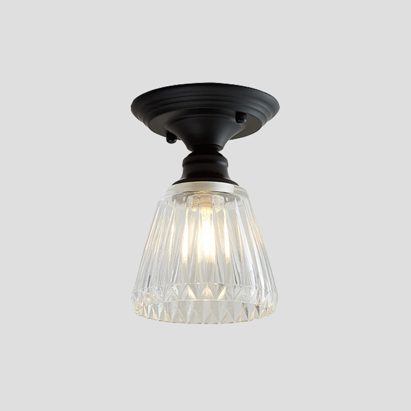 Ximena Industrial Wavy Glass Semi-Flush Mount Light
