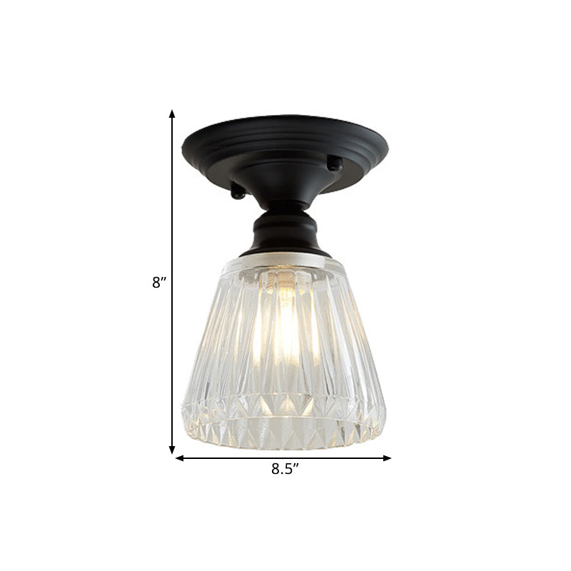 Ximena Industrial Wavy Glass Semi-Flush Mount Light