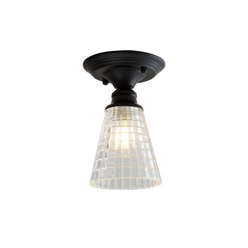 Ximena Industrial Wavy Glass Semi-Flush Mount Light