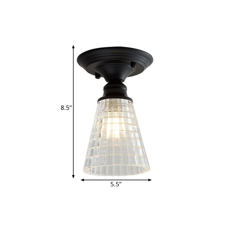 Ximena Industrial Wavy Glass Semi-Flush Mount Light