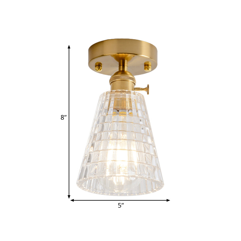 Industrial Chic Meets Modern Versatility: The Clear Glass Single-Light Gold Ceiling Light