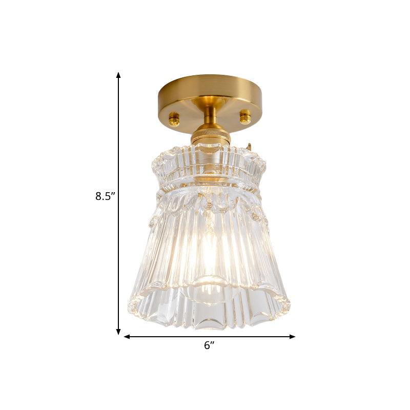 Industrial Chic Meets Modern Versatility: The Clear Glass Single-Light Gold Ceiling Light