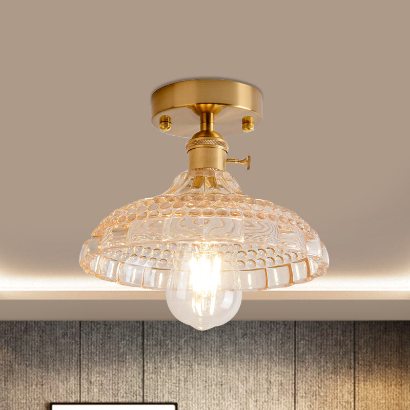 Illuminate Your Living Room with Industrial Charm: The Modern Brass Semi-Flush Ceiling Light