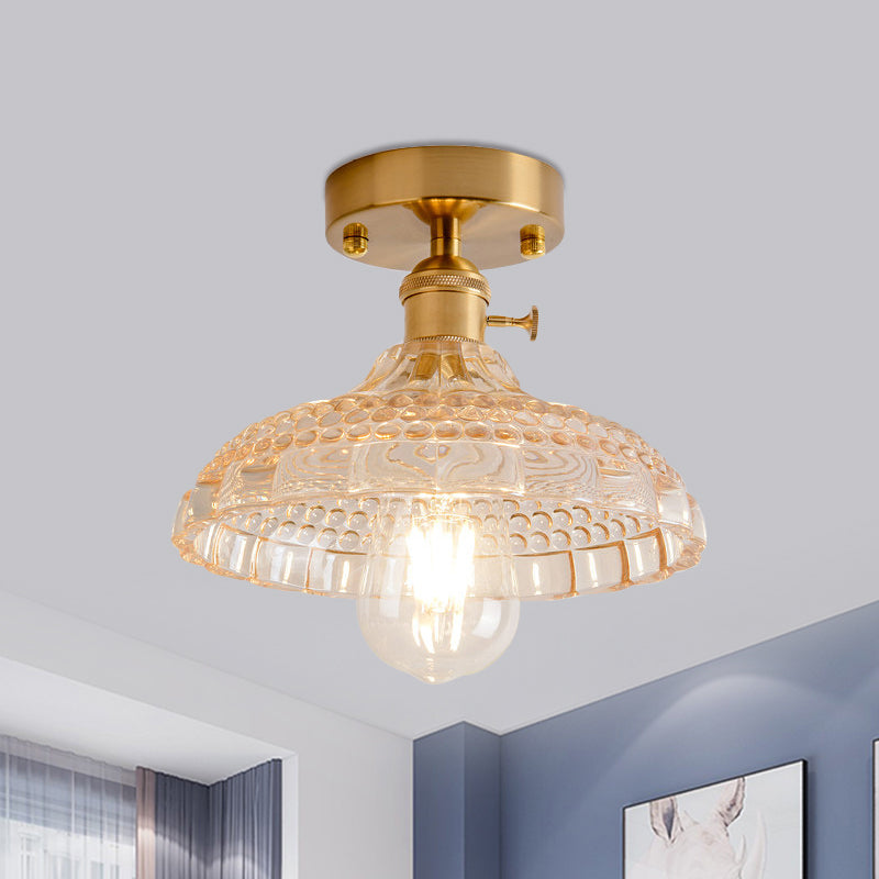 Illuminate Your Living Room with Industrial Charm: The Modern Brass Semi-Flush Ceiling Light