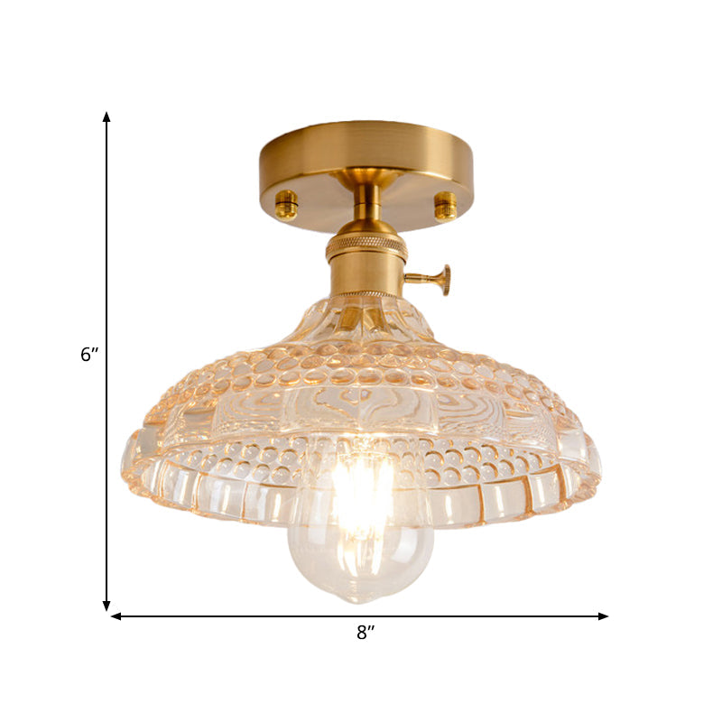 Illuminate Your Living Room with Industrial Charm: The Modern Brass Semi-Flush Ceiling Light