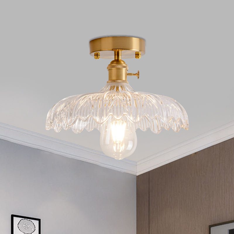 Illuminate Your Living Room with Industrial Charm: The Modern Brass Semi-Flush Ceiling Light
