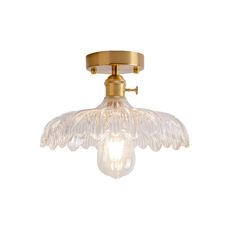 Illuminate Your Living Room with Industrial Charm: The Modern Brass Semi-Flush Ceiling Light