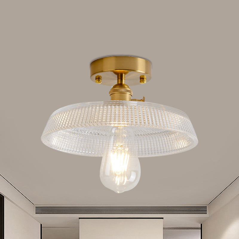 Illuminate Your Living Room with Industrial Charm: The Modern Brass Semi-Flush Ceiling Light