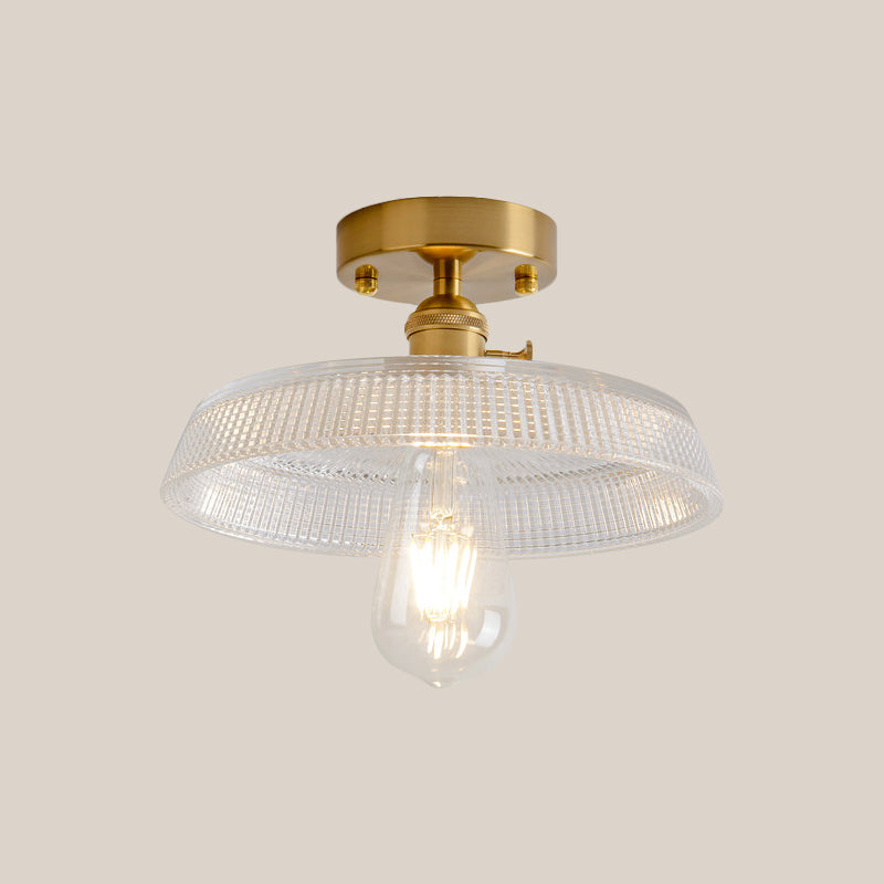 Illuminate Your Living Room with Industrial Charm: The Modern Brass Semi-Flush Ceiling Light