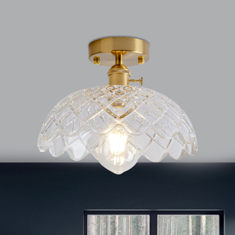 Illuminate Your Living Room with Industrial Charm: The Modern Brass Semi-Flush Ceiling Light