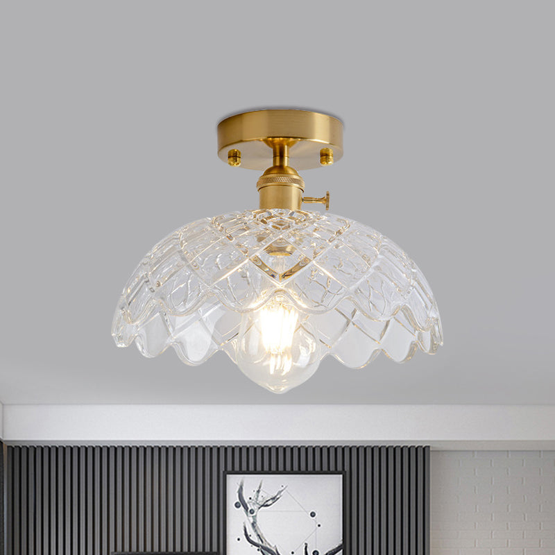 Illuminate Your Living Room with Industrial Charm: The Modern Brass Semi-Flush Ceiling Light