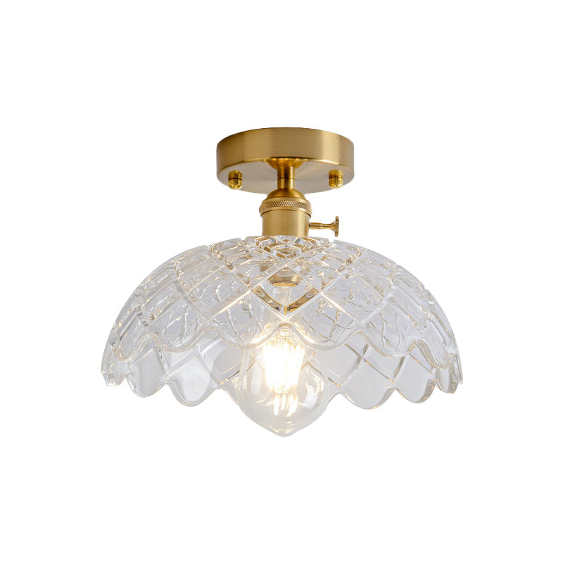 Illuminate Your Living Room with Industrial Charm: The Modern Brass Semi-Flush Ceiling Light