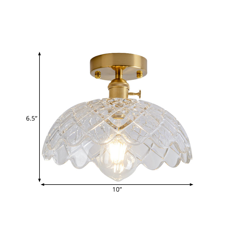 Illuminate Your Living Room with Industrial Charm: The Modern Brass Semi-Flush Ceiling Light