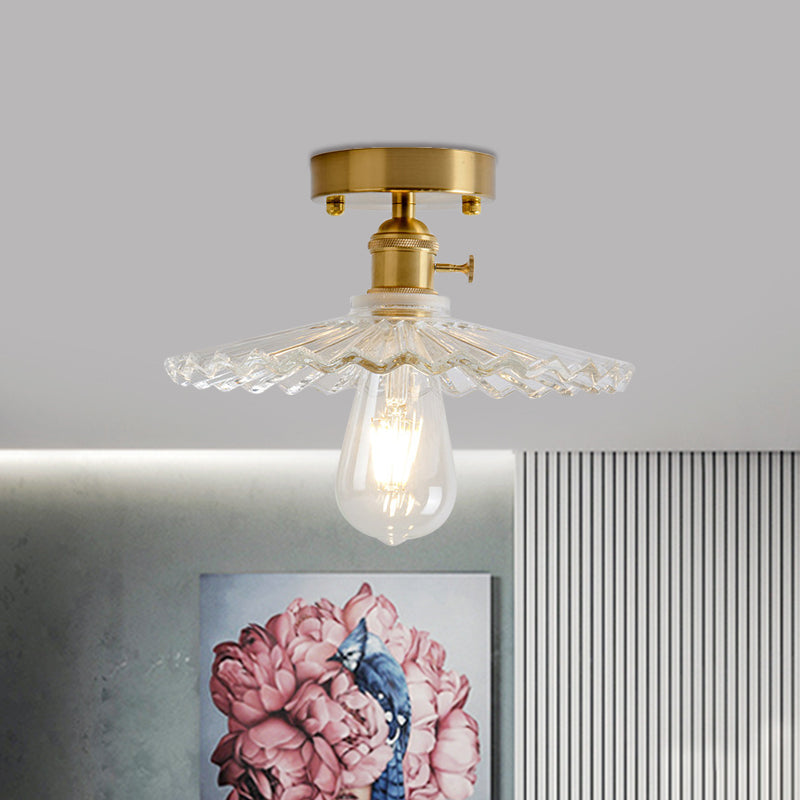 Illuminate Your Living Room with Industrial Charm: The Modern Brass Semi-Flush Ceiling Light