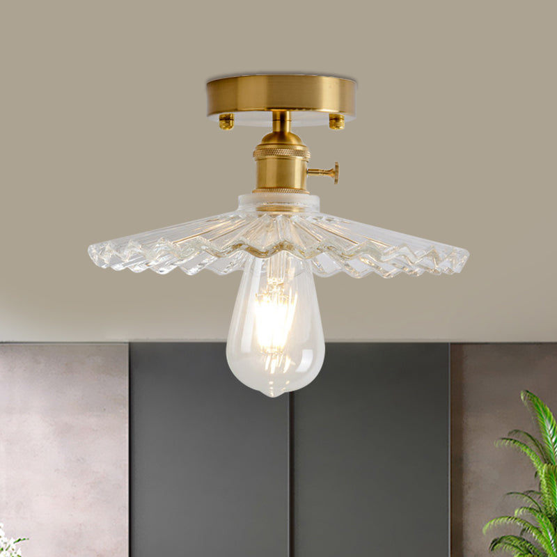 Illuminate Your Living Room with Industrial Charm: The Modern Brass Semi-Flush Ceiling Light
