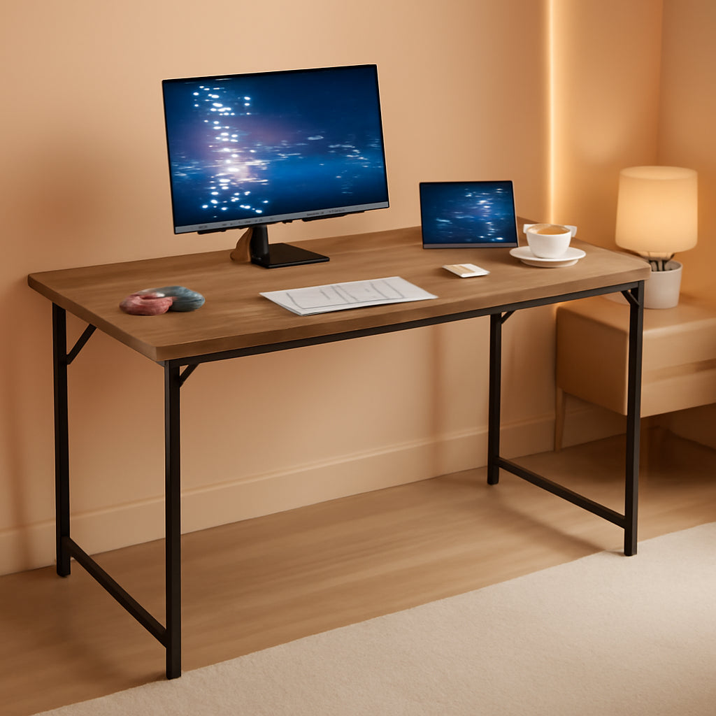 48 Inch Modern Black Computer Desk For Small Spaces