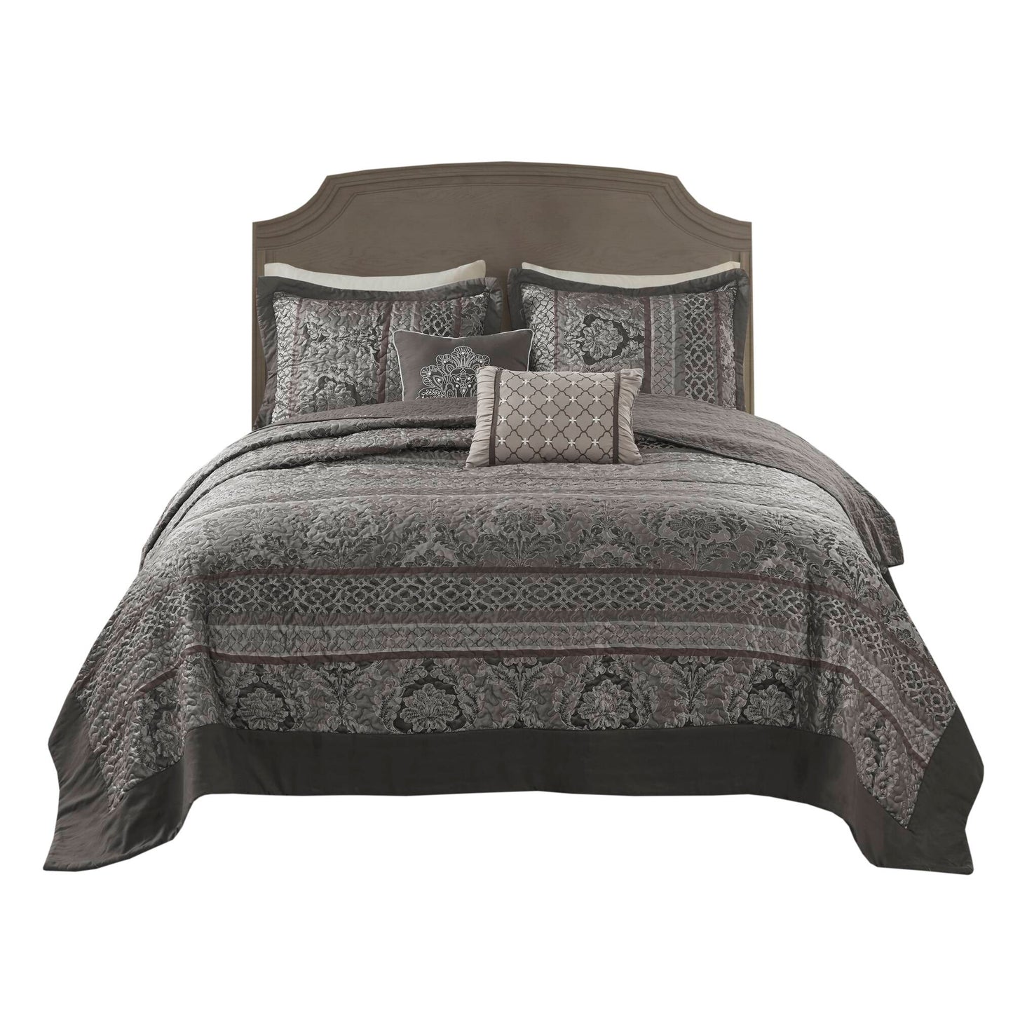 5-Piece Queen Reversible Jacquard Bedspread Set