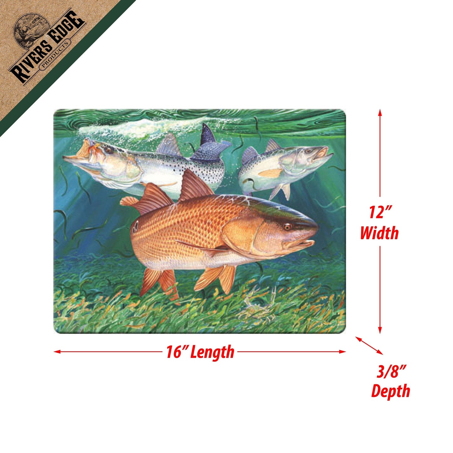 Guy Harvey Cutting Board 12in x 16in-Redfish