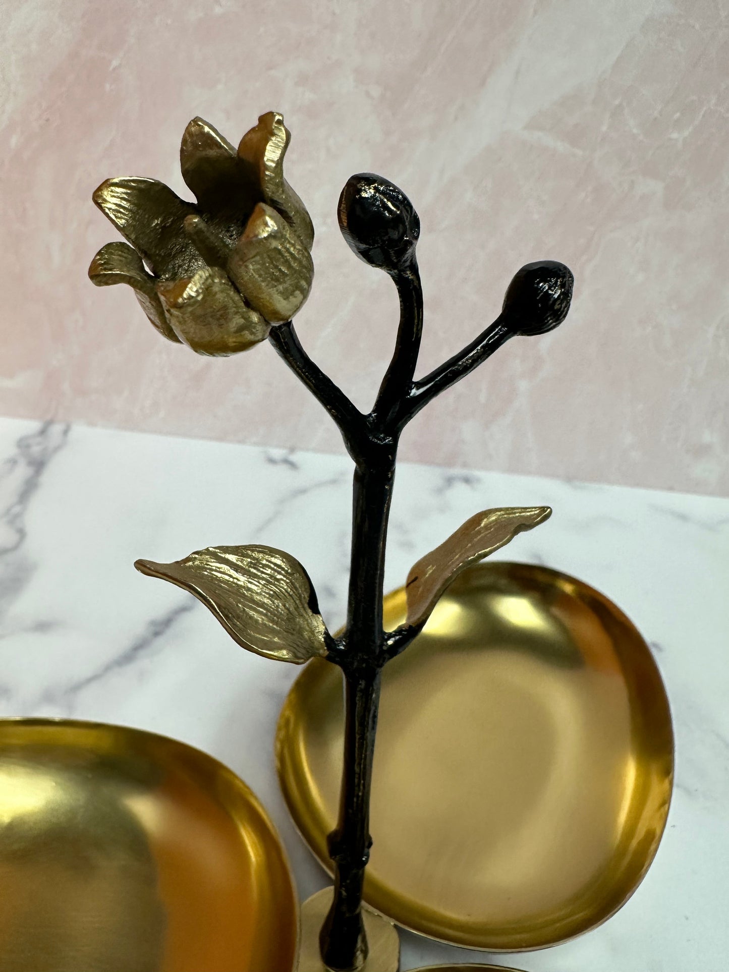 3 Bowl Condiment Server - Vintage Bronze Durable Metal Serving Set