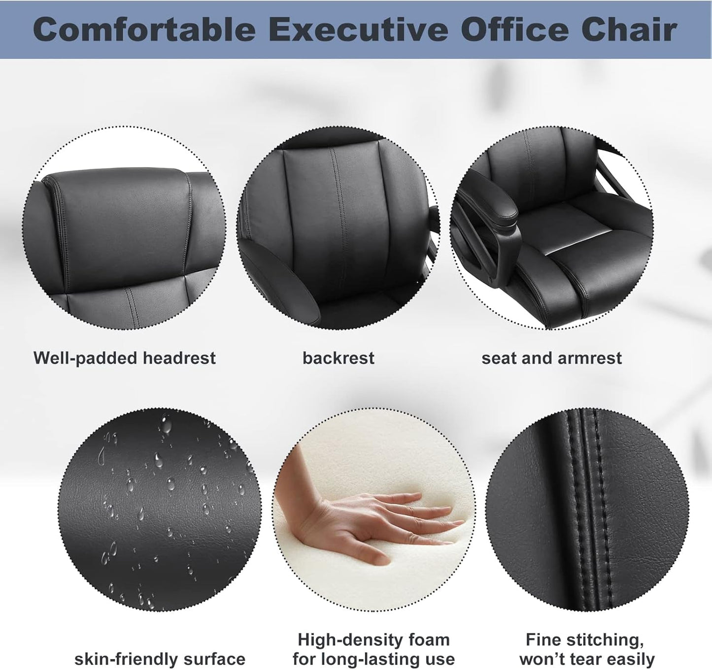 Black Ergonomic Office Chair With Adjustable Lumbar Support