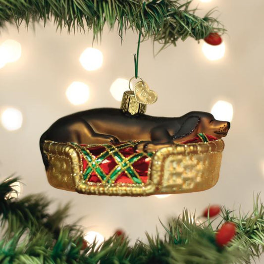 Sleepy Dachshund Ornament