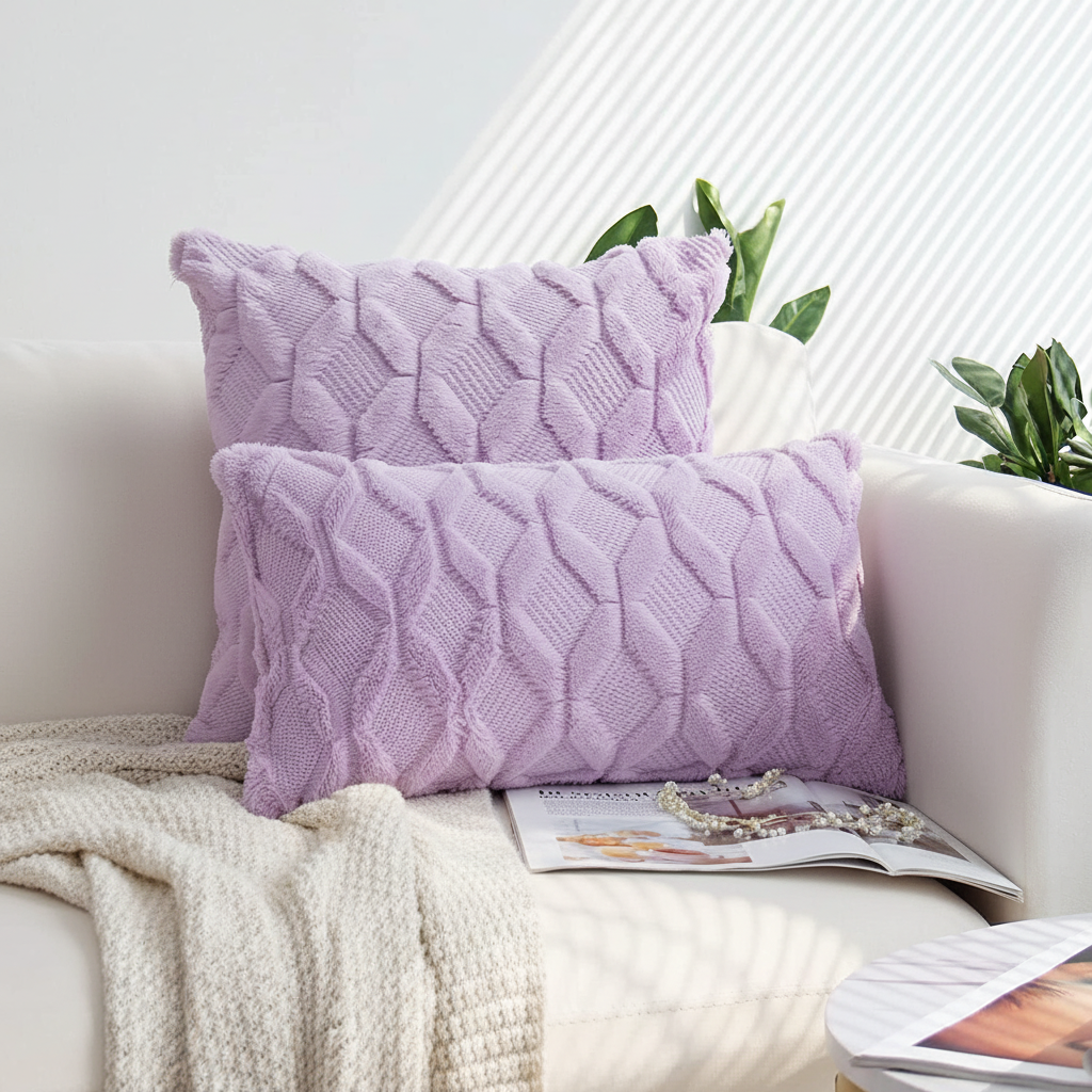 One 18"x18" with a matching color of one 12"x20" Square and rectangle combo set throw pillow covers with inserts